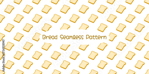 Bread Slice seamless pattern background. doodle bread slice pattern background. toasted bread pattern background. 