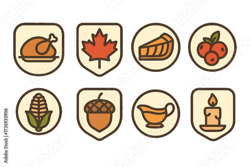 Icons of Canadian Thanksgiving food symbols and traditions  