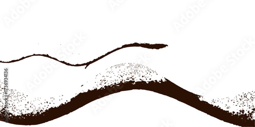 silhouette of a tree vector illustration on brown soil background
