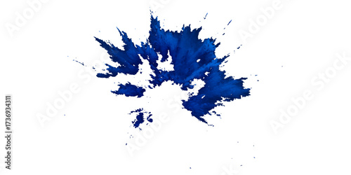 Blue ink splashes and blots artistic design background