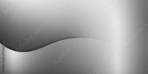 Brushed stainless steel plate texture in silver and grey with a light metallic industrial pattern background