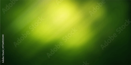 Green abstract background with light rays and flowing texture