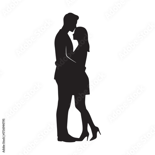 Couple in Romantic Embrace Silhouette romance love