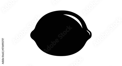 Elegant Simple Lemon Fruit Silhouette Illustration on Isolated Background