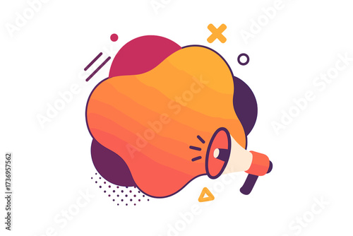 Did you know megaphone banner for quiz and trivia. Modern fluid shape for interesting facts and knowledge. Vector illustration for promotion, announcement and curiosity.