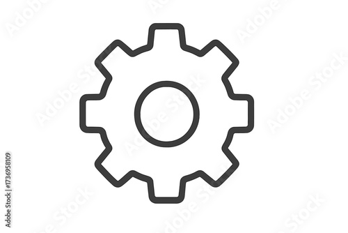Gear line icon. Cogwheel vector symbol. Settings and options pictogram. Minimalist engineering or technology sign. Editable stroke for UI UX design and web apps.