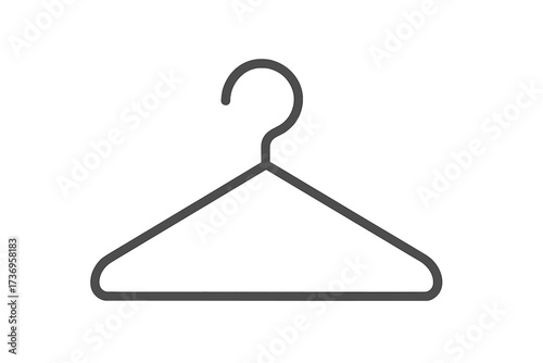 Hanger vector icon. Simple clothes hanger outline symbol. Concept for fashion, boutique, apparel, retail, wardrobe, closet, laundry, dry cleaning. Minimalist linear pictogram.
