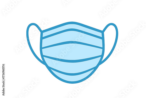 Medical face mask icon. Covid-19 coronavirus prevention. Surgical mask vector. Protective equipment against virus, air pollution, flu, and other contagious bacterial diseases.
