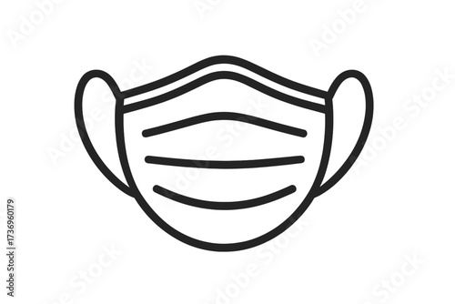 Face mask icon. Covid-19 coronavirus prevention. Surgical face mask vector illustration. Protective mask sign. Anti virus, bacteria, flu, contagious disease. Health care.