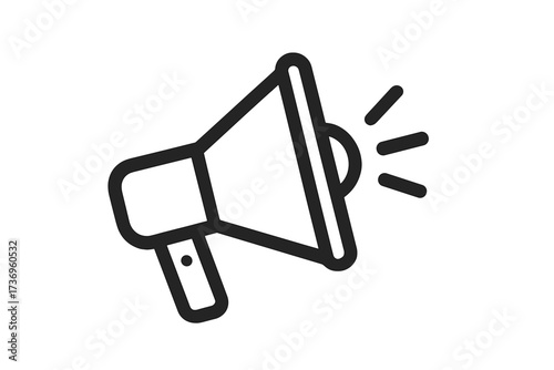 Simple megaphone icon loudspeaker for advertising marketing protest announcement and news sharing vector graphic illustration with transparent background design