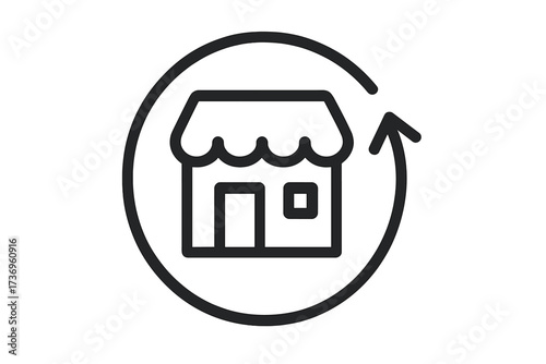 One-stop shop icon vector for online and retail stores. All-in-one marketplace concept. E-commerce business solution symbol for shopping, sales, and marketing service.