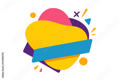 Modern geometric banner for sale promotion. Abstract liquid shapes background for special offer tag. Vector illustration in flat comic style for marketing and advertising design.
