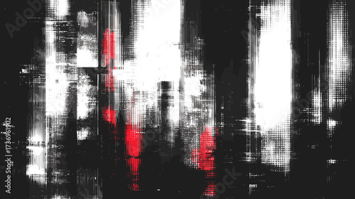 Abstract black and red glitch background with vertical lines  