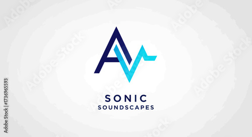 Sonic Soundscapes logo with stylized AV symbol.