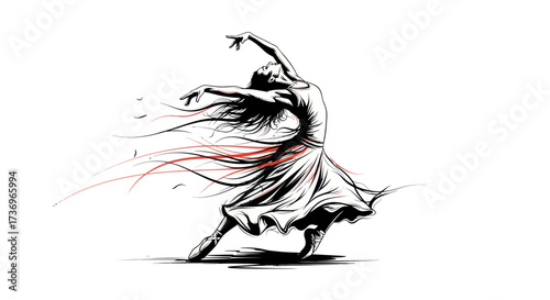 Graceful dancer in motion capturing the essence of artistic expression and movement.