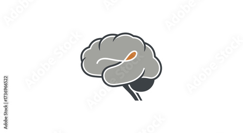 Brain health illustration, focused on a specific area of the brain, highlighting a potential anomaly or lesion.