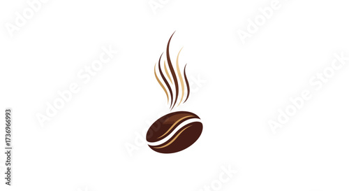 Coffee bean with steam rising up, perfect for coffee shop logo design.