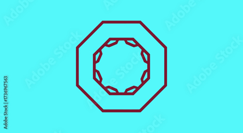 Octagon Geometric Pattern Design Element.