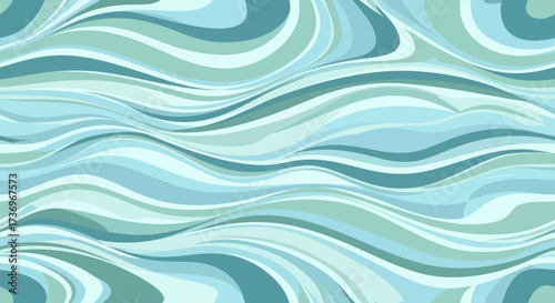 Abstract fluid art background with swirling turquoise waves.