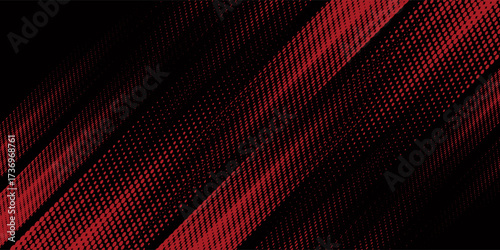 Grunge brush halftone red gradient. Red grunge texture with dark background design. Modern art vector.