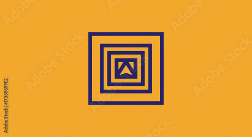 Nested Squares Abstract Geometric Pattern Design.