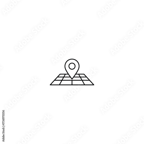 Free Download Simple line art icon of a map pin on a grid - GFXLoad