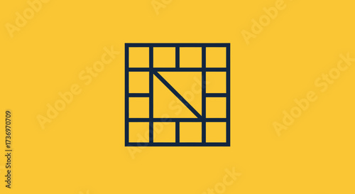 Geometric pattern diagram with squares and triangles abstract design.