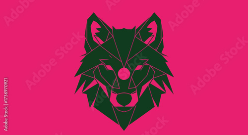 Geometric Wolf Head Design.