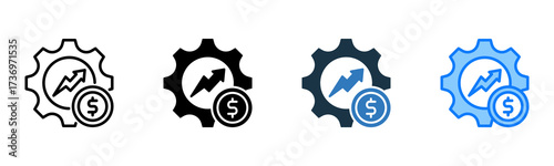 Efficiency icon multiple style 