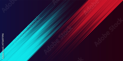 Abstract red and cyan blue speedline grunge background.