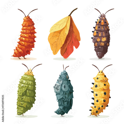 Bagworm insect silhouette illustration isolated on a clean white background for design projects isolated on white background