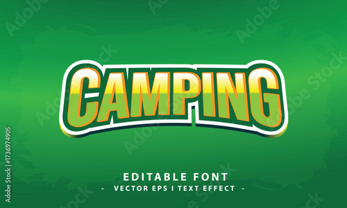 Camping Text Effect Editable Font Design