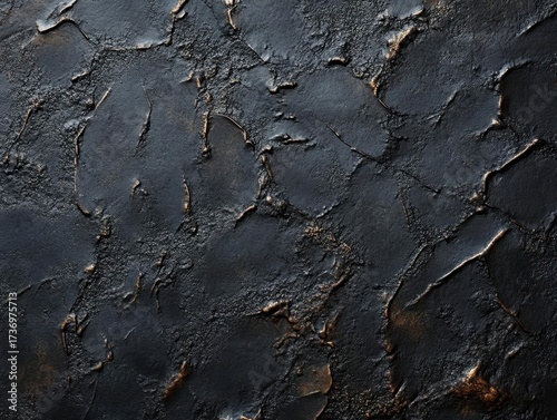 Dark and Textured Surface, Abstract Background with Metallic Veins and Distressed Texture