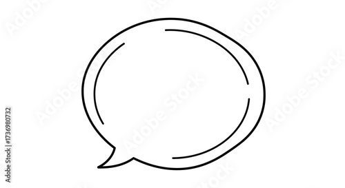 Speech Bubble Outline for Communication, Dialogue, and Thoughts, Ideal for Design Projects