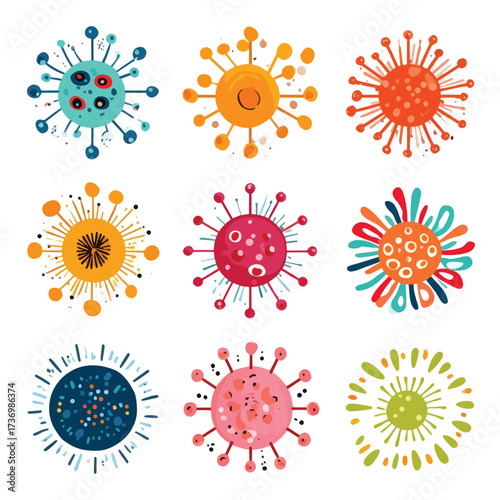 Abstract corona virus silhouette illustration isolated on white background