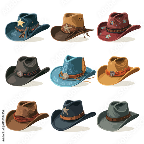 Classic cowboy hat silhouette illustration isolated on a clean white background for western themes isolated on white background