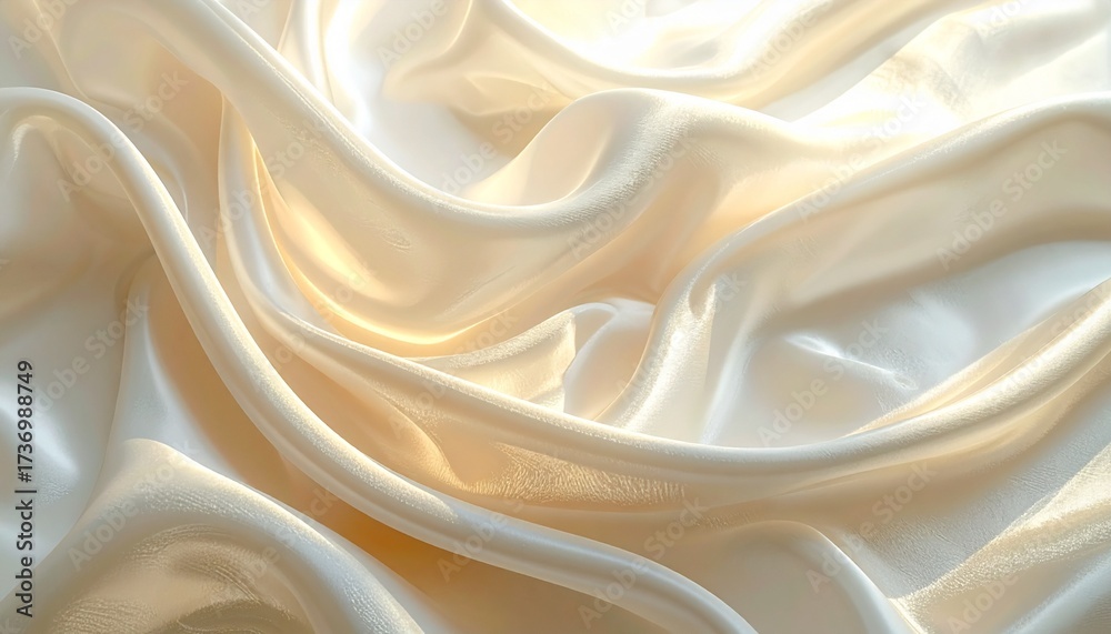 Fototapeta premium Ivory Silk Draped with Smooth Ripple Patterns