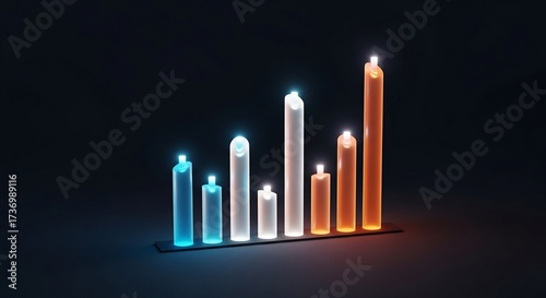 vector illustration of an abstract background with candles of different colors