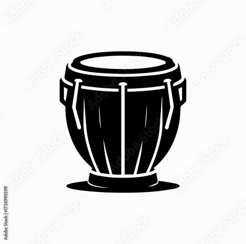 Jamaican Drum Silhouette – Bongo and Steel Drum Percussion Icon