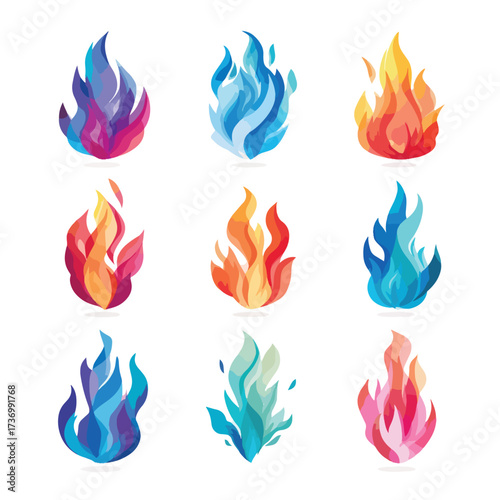 Dynamic silhouette of a roaring fire a powerful symbol of heat and energy isolated on white background