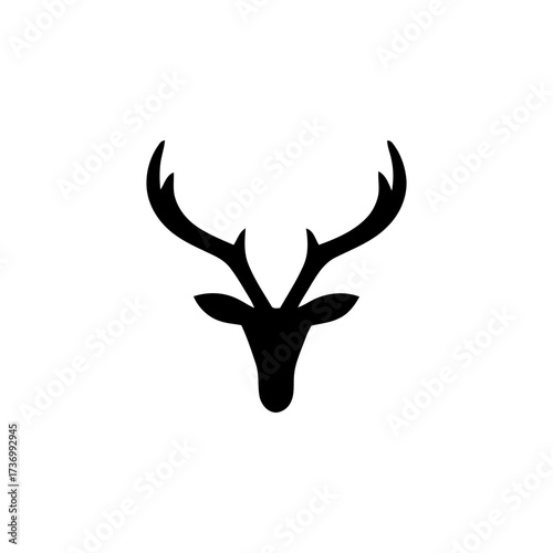 Elegant Deer Antler Silhouette Design for Graphic Projects