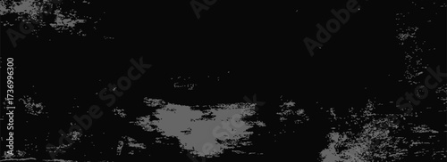 Rough worn texture background. Black grey grunge distressed overlay. Dark raw weathered surface wallpaper. Old gritty grainy backdrop. Scratched dirty stone wall concept. Vector illustration