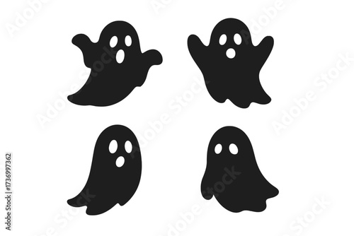 Halloween spooky spider web symbol, decorative cobweb icon set, black silhouette vector illustration, transparent background, creepy Halloween decoration, spooky web ornament, scary cartoon design