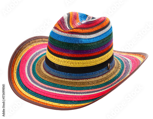 Vibrant multicolored cowboy hat