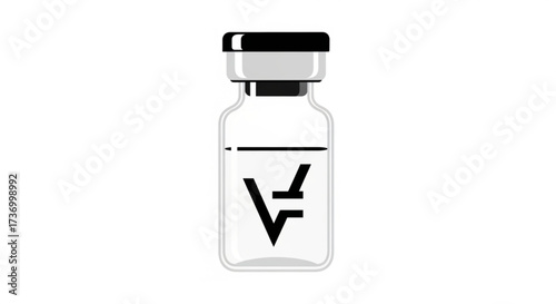 Vaccine vial icon design illustration. icon concept in flat
