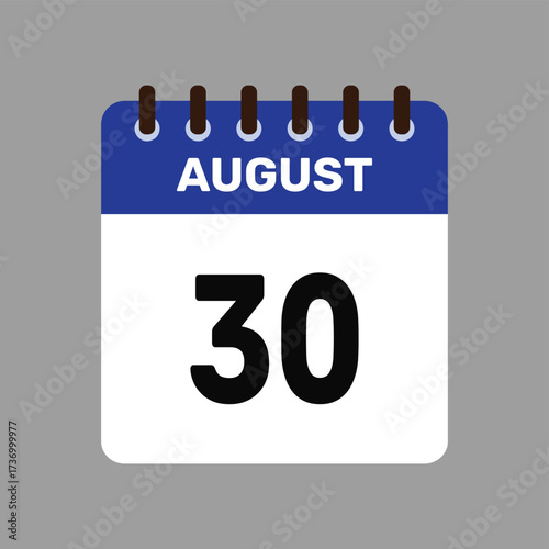 calendar august 30 icon vector reminder for important deadlines and special events this autumn season