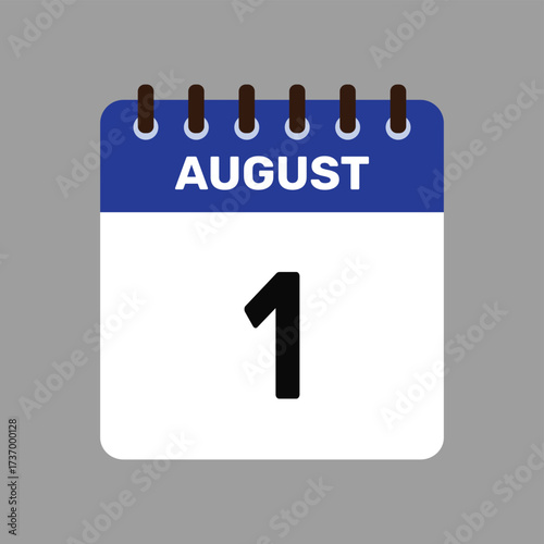 calendar august 1 icon vector reminder for important deadlines and special events this autumn season