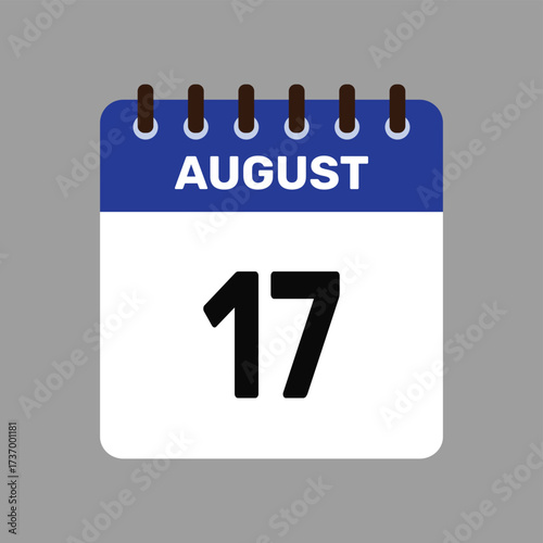 calendar august 17 icon vector reminder for important deadlines and special events this autumn season