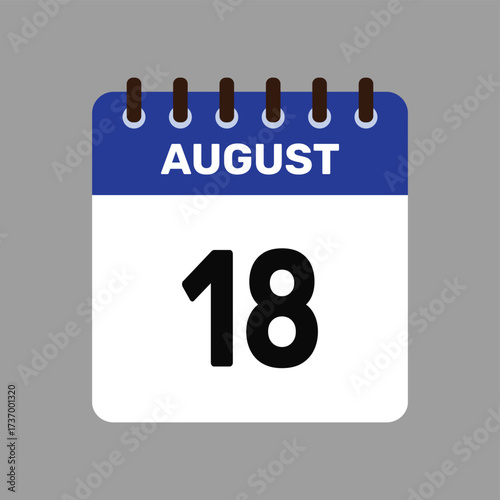 calendar august 18 icon vector reminder for important deadlines and special events this autumn season