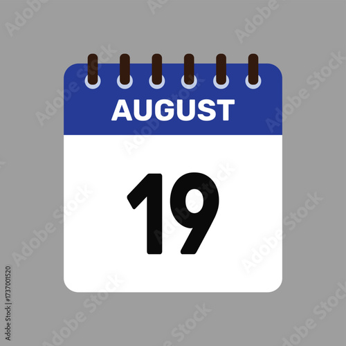 calendar august 19 icon vector reminder for important deadlines and special events this autumn season